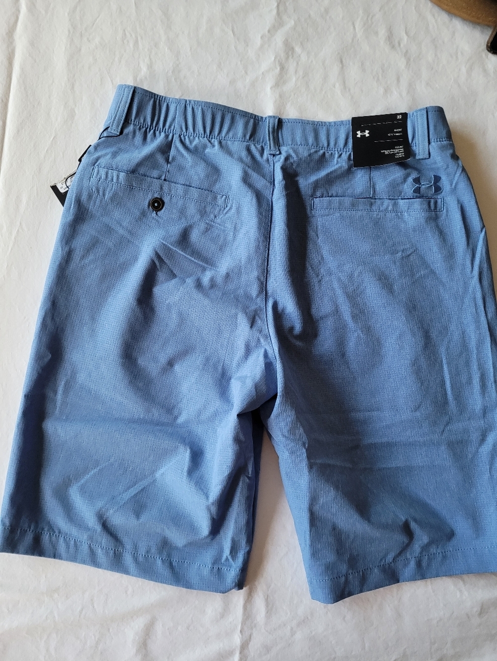 NWT Under Armour Men's Sky Blue Flat Front Performance Shorts Size 32 - Picture 6 of 10